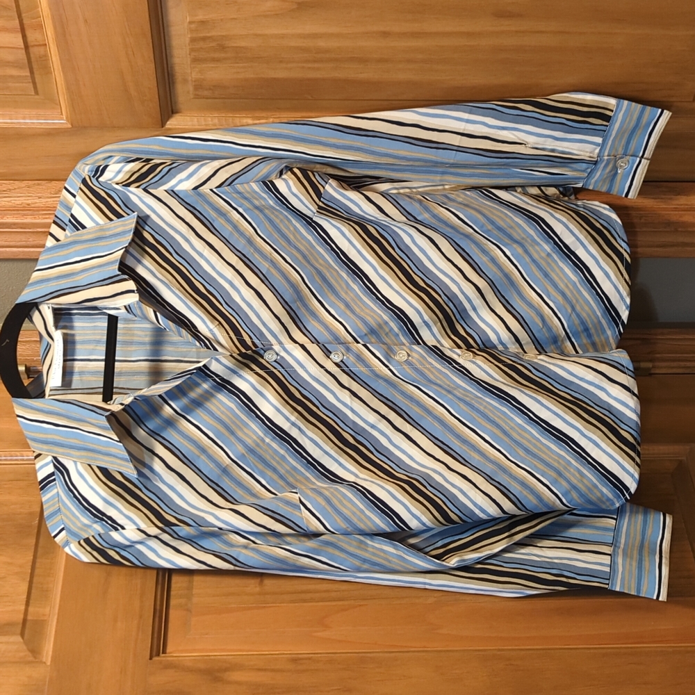 Diagonal Stripe Women's L Blue Diamond